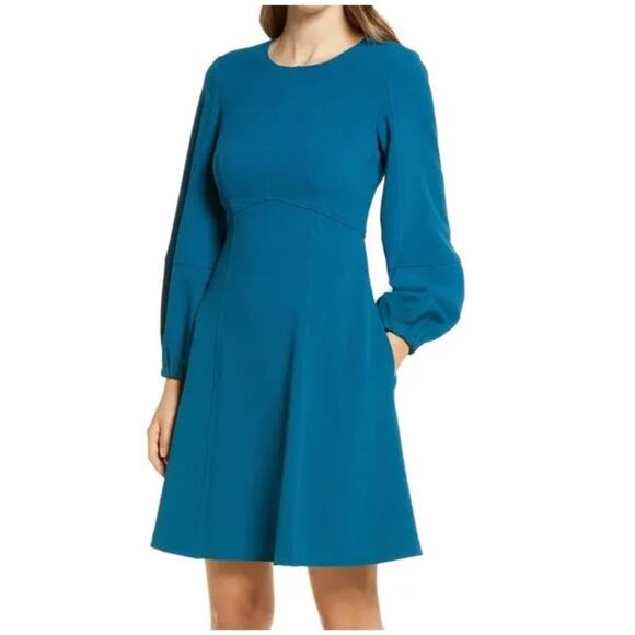 Eliza J Blue Long Sleeve Mini Dress Size 18 New - Picture 3 of 7